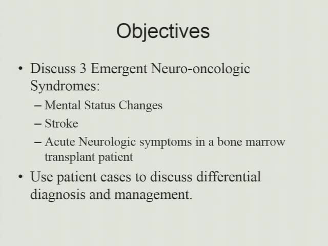 Neuro-Oncologic Emergencies