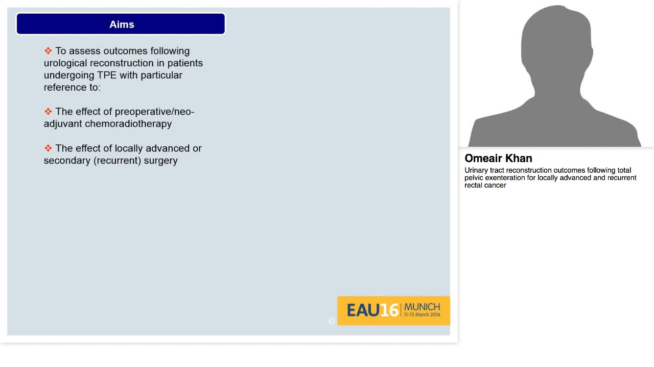 Urinary tract reconstruction outcomes following total pel-