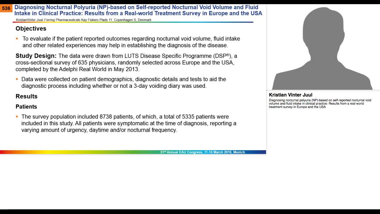 Diagnosing nocturnal polyuria (NP)-based on self-reported-