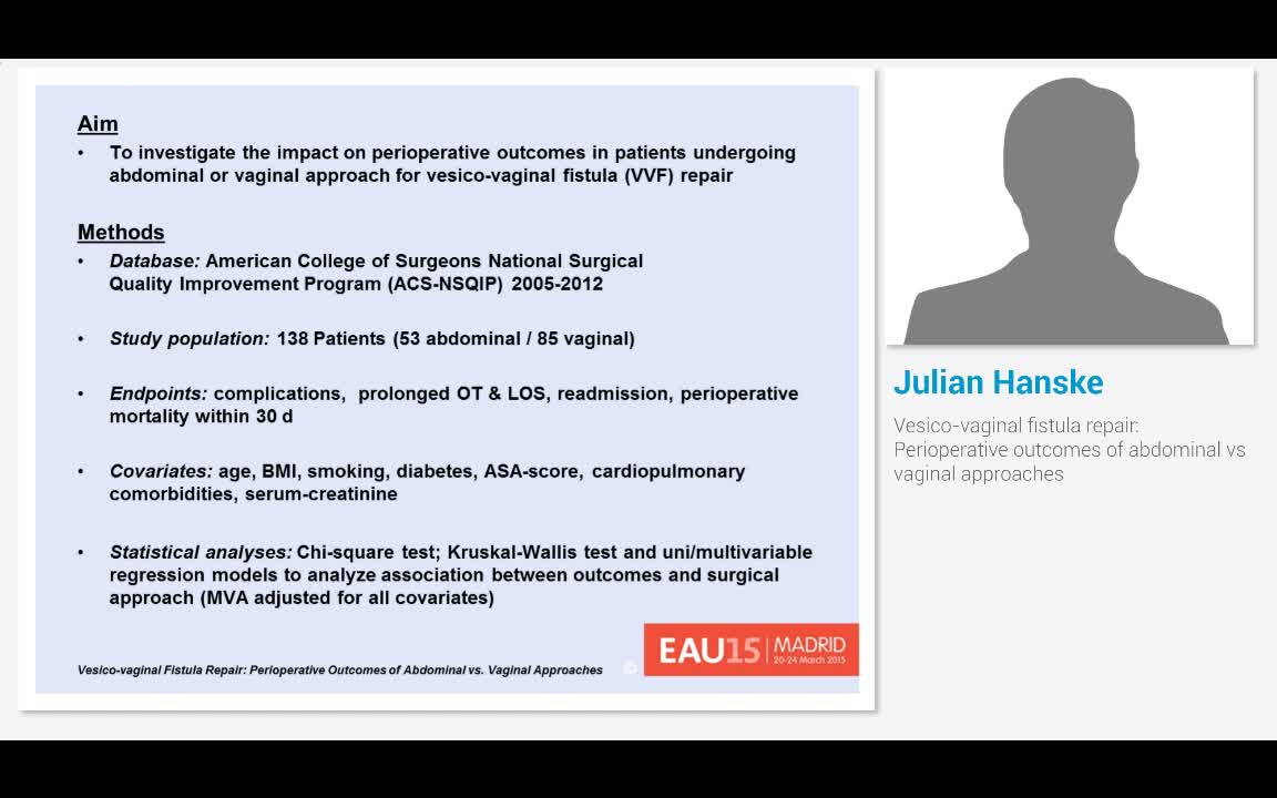 Vesico-vaginal fistula repair, Perioperative outcomes of ..-