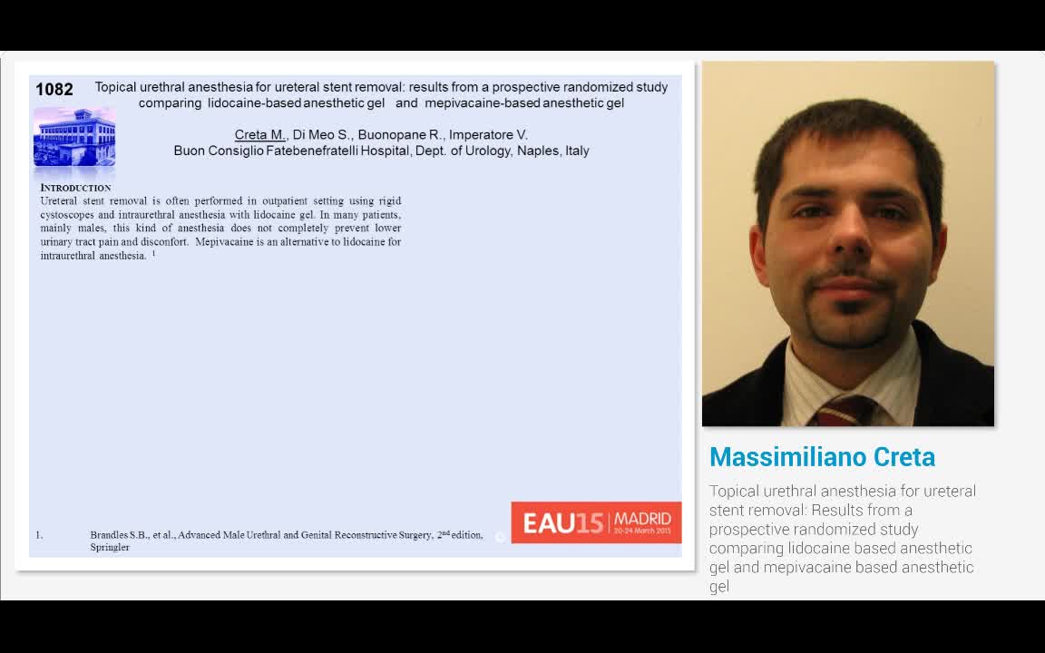 Topical urethral anesthesia for ureteral stent removal, R..-