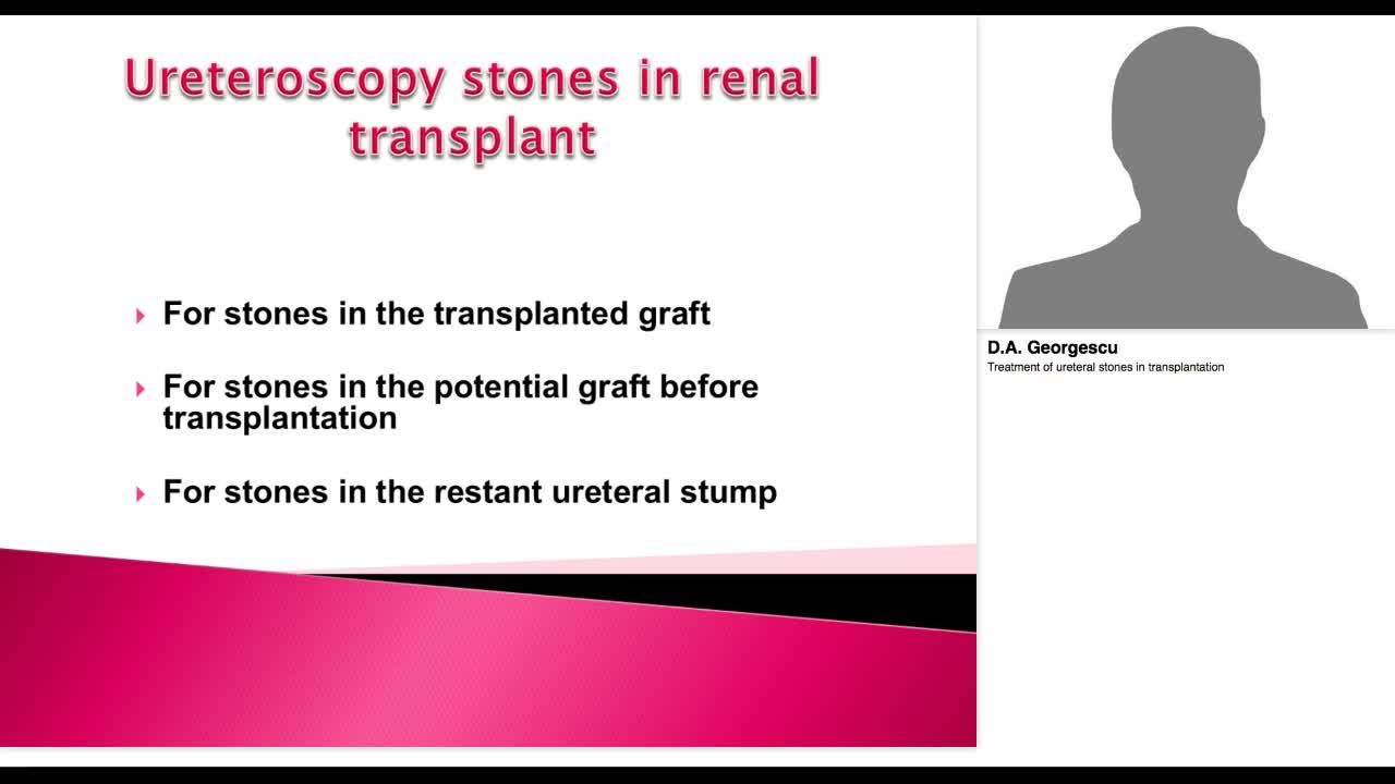 Treatment of ureteral stones in transplantation