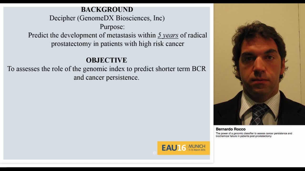 The power of a genomic classifier to assess cancer persis-