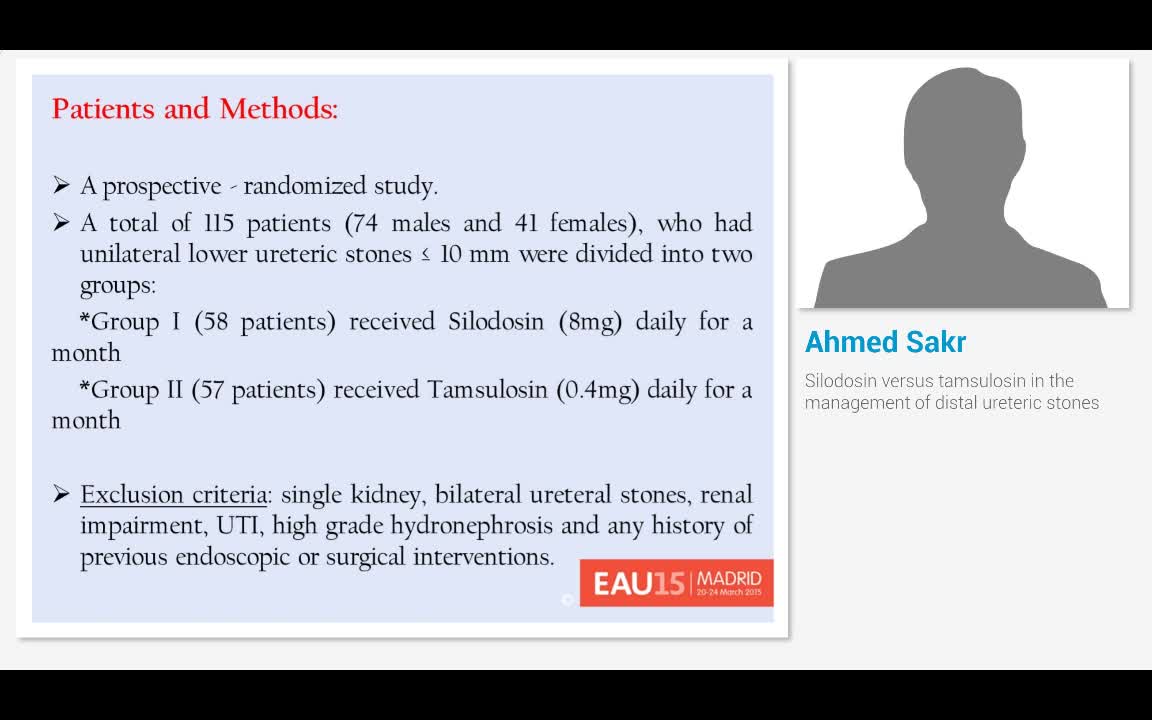 Silodosin versus tamsulosin in the management of distal u..-