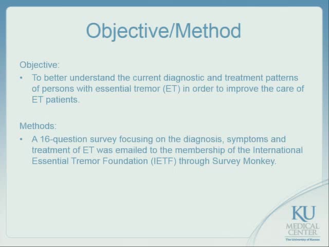 Exploring Essential Tremor Results from a Large Online Survey