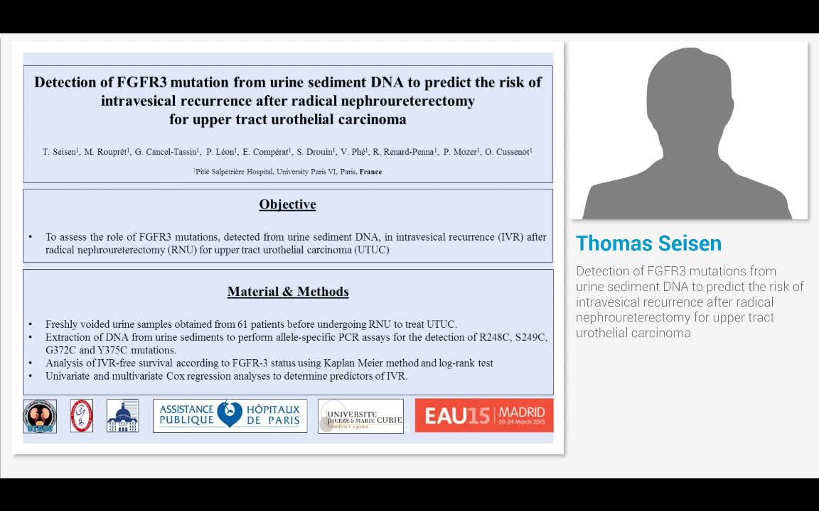 Detection of FGFR3 mutations from urine sediment DNA to p..-