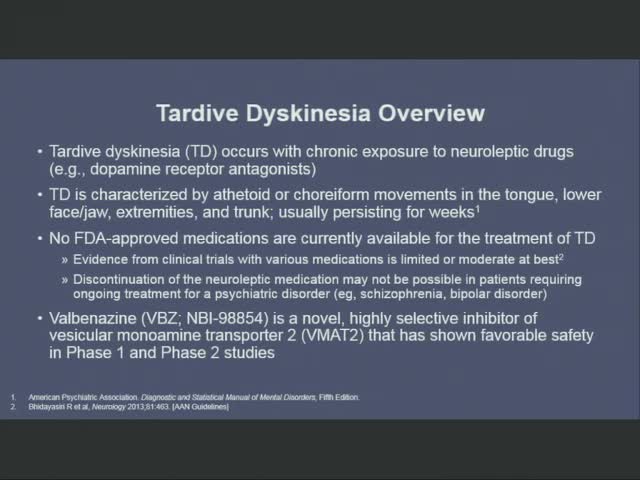 Open-label Extension of KINECT A Phase 2 Study of Valbenazine (NBI-98854) for Tardive Dyskinesia